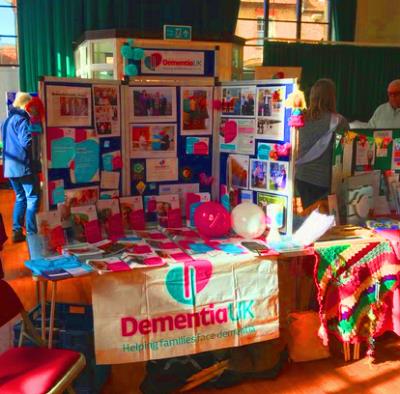 Dementia UKs display at the Time for a Cuppa event at the Wareham Town Hall in March 2019